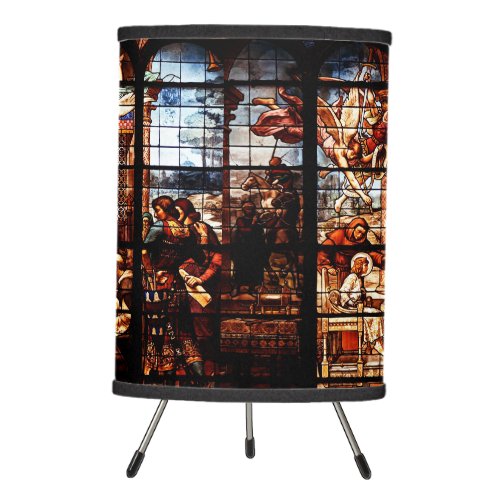 Jesus reading scriptures at temple tripod lamp