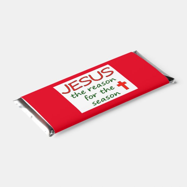 JESUS Reason for Season Chocolate Hershey Bar (Angled)
