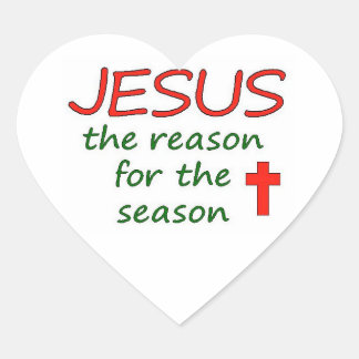 JESUS Reason for Season Heart Sticker