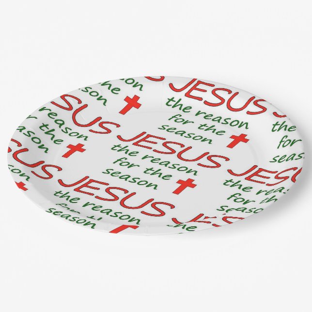 JESUS Reason for Season Paper Plates (Angled)