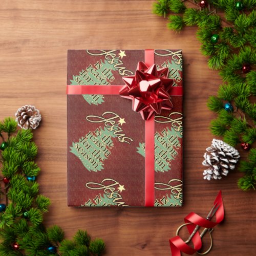 Jesus Reason for the Season Christian Christmas Wrapping Paper