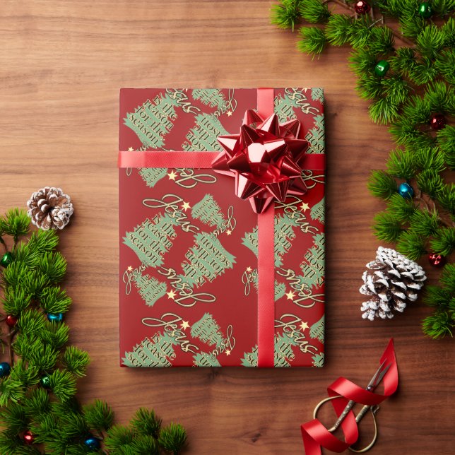 Jesus, Reason for the Season Christian Christmas Wrapping Paper (Holiday Gift)