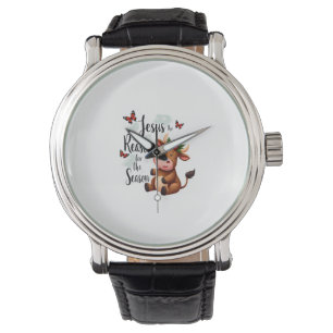 Jesus Reason for The Season Cow Christmas Christia Watch