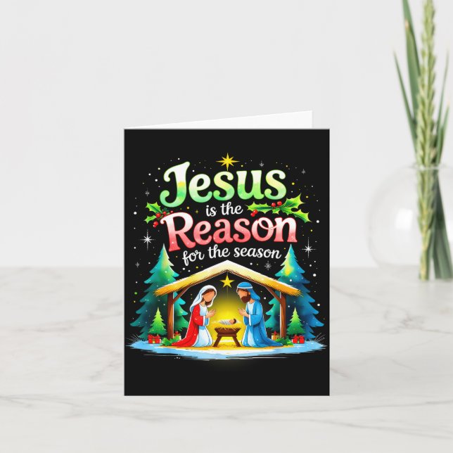 Jesus Reason For The Season Nativity Christmas Des Card (Front)