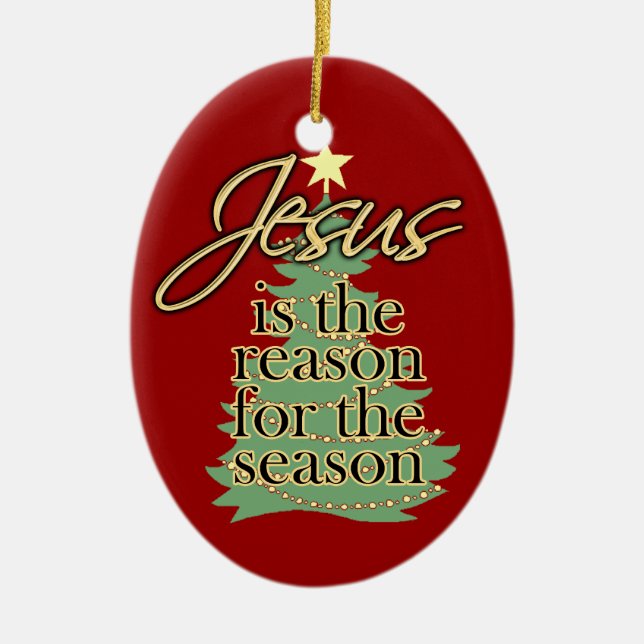 Jesus Reason for the Season Personalized Ornament (Front)