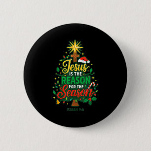 Jesus Reason Season Christian Christmas Family Pjs Button