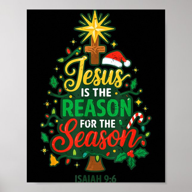 Jesus Reason Season Christian Christmas Family Pjs Poster (Front)