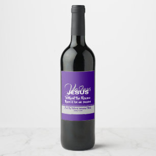 JESUS REASON SEASON Christian CHRISTMAS Purple Wine Label