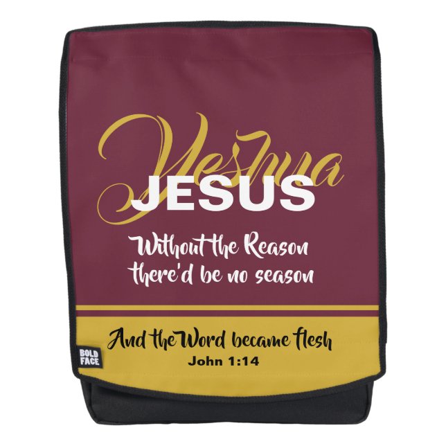 JESUS REASON SEASON Christian Scripture Christmas Backpack (Front)