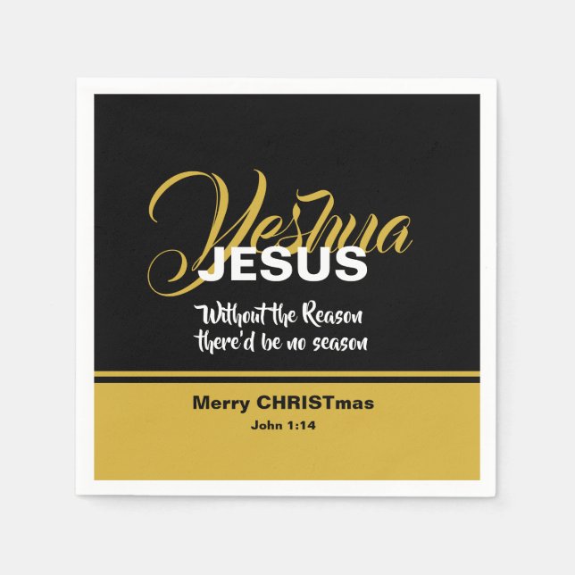 JESUS REASON SEASON Christian Scripture CHRISTMAS Napkins (Front)