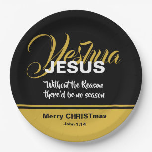 JESUS REASON SEASON Christian Scripture CHRISTMAS Paper Plates
