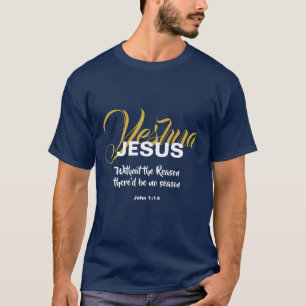 JESUS REASON SEASON CHRISTMAS Christian Navy T-Shirt