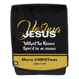 JESUS REASON SEASON Christmas Christian Scripture Backpack