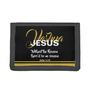 JESUS REASON SEASON Christmas Christian Scripture Tri-fold Wallet