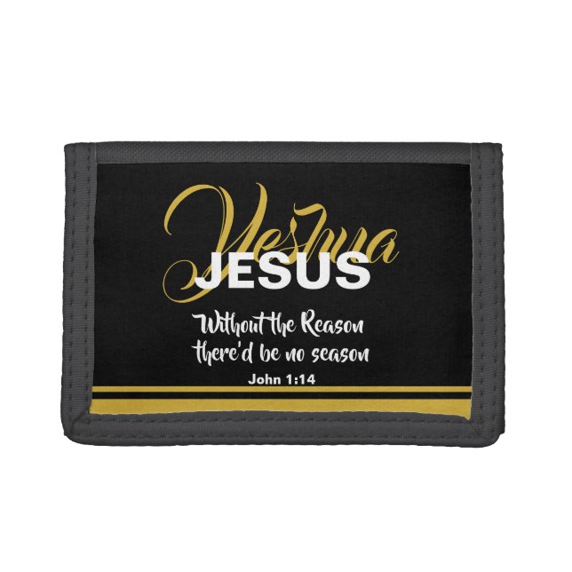 JESUS REASON SEASON Christmas Christian Scripture Trifold Wallet (Front)