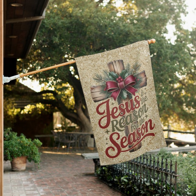 Jesus Reason Season House Flag (In SItu)