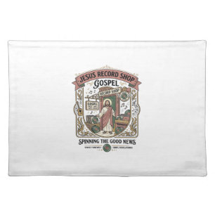 Jesus Record Shop Gospel Jesus Record Shop Christi Cloth Placemat