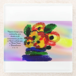 jesus rejoice glass coaster