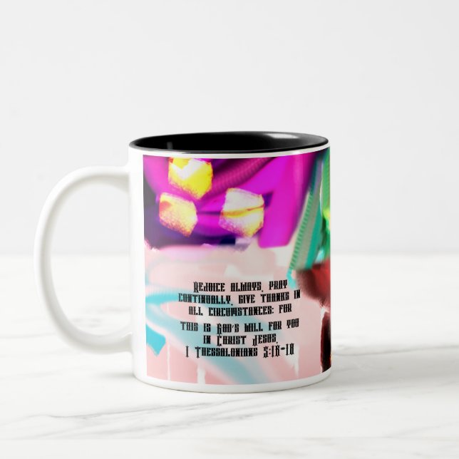 Jesus rejoice  Two-Tone coffee mug (Left)