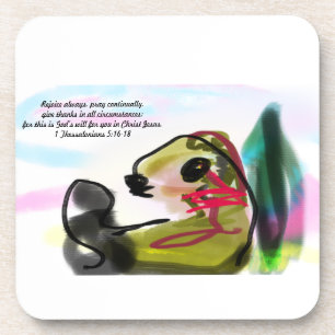 jesus rejoy beverage coaster