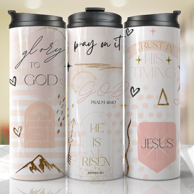 Jesus Religious Faith God Bible Prayer Thermal Tumbler (Religious Faith Tumbler)