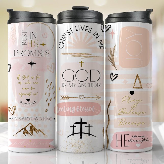 Jesus Religious Faith God Bible Prayer Thermal Tumbler (Religious Faith Tumbler)