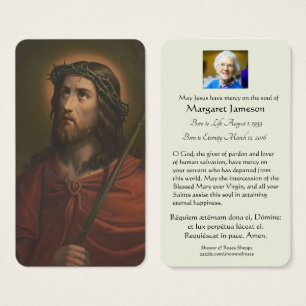 Jesus Religious Funeral Prayer Memorial Card