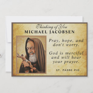 Jesus Religious St. Padre Pio Prayer Catholic Card