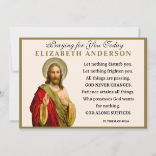 Jesus Religious St. Teresa of Avila Prayer Card