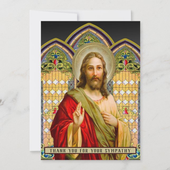 Jesus Religious Sympathy Condolence Thank You (Front)