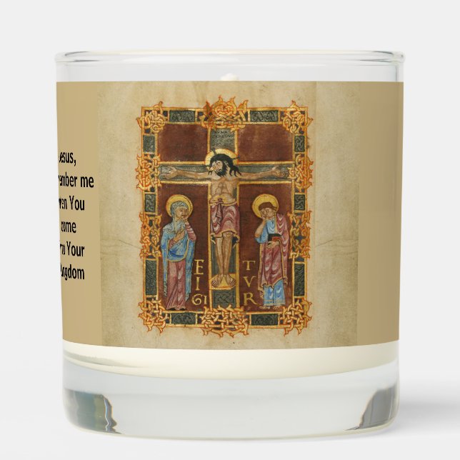 Jesus Remember me crucifix Scented Candle (Front)