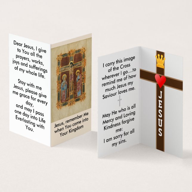 Jesus remember me prayer card (Inside and Outside)