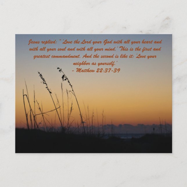 Jesus replied: ” ‘Love the Lord your God with all Postcard (Front)