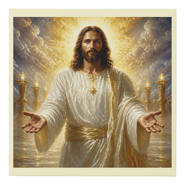 Jesus Resurrected Revelation Imagery Canvas Art (Front)