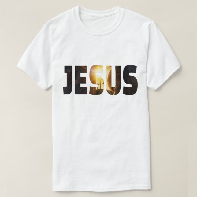 Jesus Resurrection Cross Christian Design T-Shirt (Design Front)