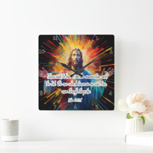 Jesus: Resurrection, Life, Believers Live Square Wall Clock