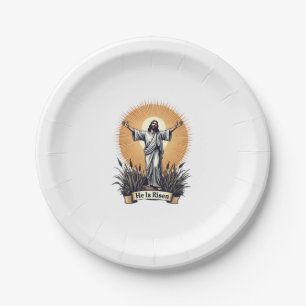 Jesus Resurrection Vintage Engraving Faith Shirt ( Paper Plates