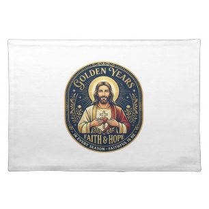 Jesus Retirement Vintage Shirt Christian Cloth Placemat