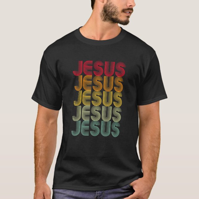 Jesus Retro Vintage Christian Clothing Women Men 7 T-Shirt (Front)