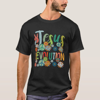 Jesus Revolution Faith Retro Groovy Flower Peace S T-Shirt