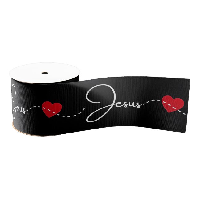 Jesus Ribbon in script and Heart (Spool)