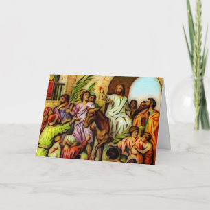 Jesus Rides the Donkey into Jerusalem Holiday Card