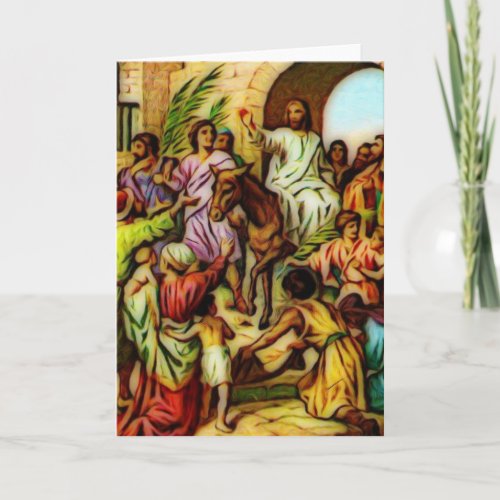 Jesus Rides the Donkey into Jerusalem Holiday Card