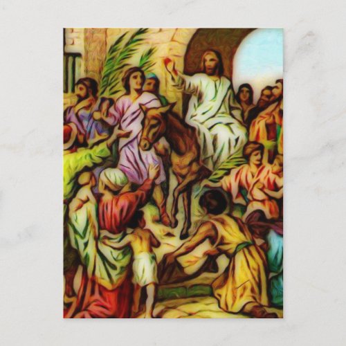 Jesus Rides the Donkey into Jerusalem Postcard