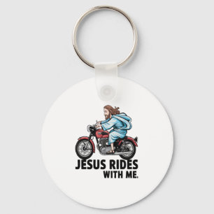 Jesus Rides with Me Keychain