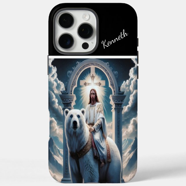 Jesus Riding A Polar Bear Case-Mate iPhone Case (Back)