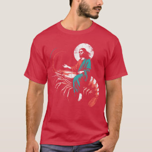 Jesus Riding A Shrimp Funny Christian Prawn Lover T-Shirt