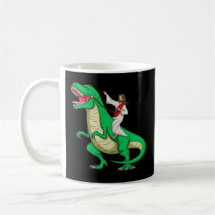 Jesus Riding Dinosaur Funny Parody Tyrannosaurus R Coffee Mug