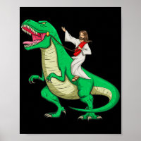 Jesus Riding Dinosaur Funny Parody Tyrannosaurus R