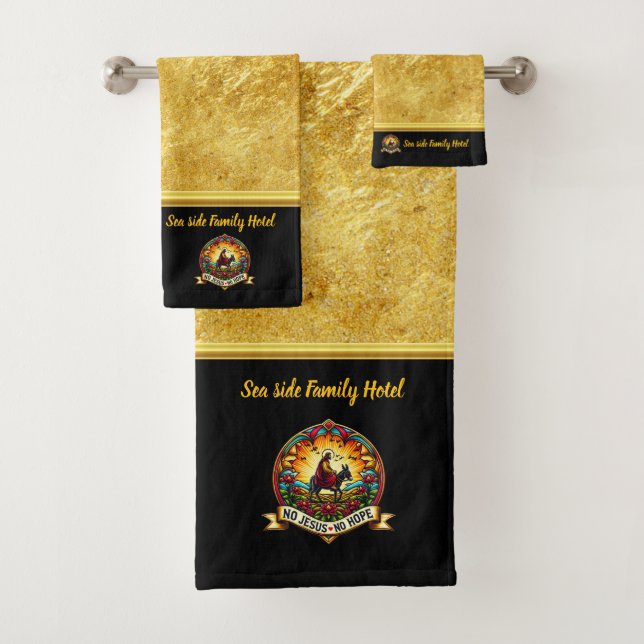 Jesus Riding Donkey Brings Eternal Hope (B) Bath Towel Set (Insitu)